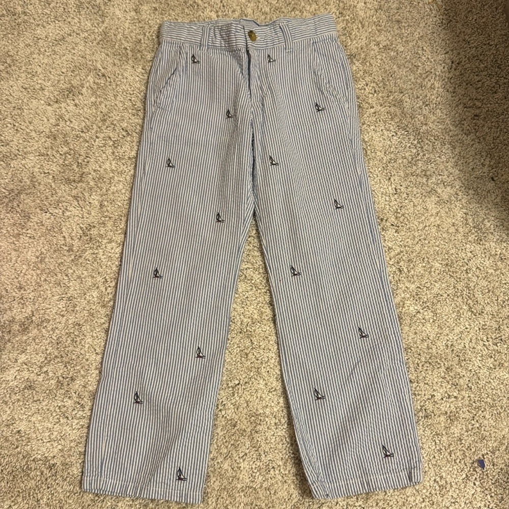 Janie and jack size 6 striped pant with embroidered sailboat